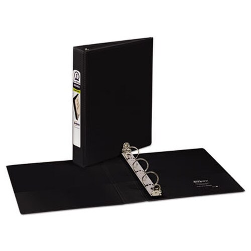 Avery® Mini Size Durable View Binder with Round Rings, 3 Rings, 1" Capacity, 8.5 x 5.5, Black Item: AVE17167
