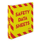 Avery® Heavy-Duty Preprinted Safety Data Sheet Binder, 3 Rings, 1.5" Capacity, 11 x 8.5, Yellow/Red Item: AVE18950