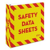 Avery® Heavy-Duty Preprinted Safety Data Sheet Binder, 3 Rings, 3" Capacity, 11 x 8.5, Yellow/Red Item: AVE18952