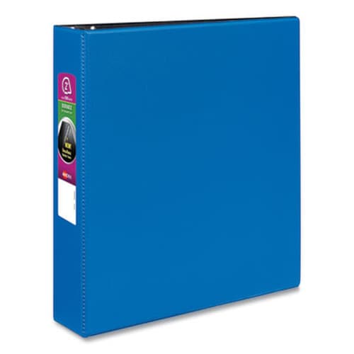 Avery® Durable Non-View Binder with DuraHinge and Slant Rings, 3 Rings, 2" Capacity, 11 x 8.5, Blue Item: AVE27551