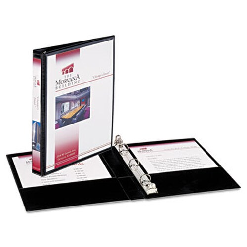 Avery® Mini Size Durable View Binder with Round Rings, 3 Rings, 0.5" Capacity, 8.5 x 5.5, Black Item: AVE27725