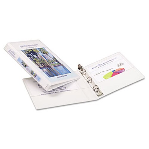 Avery® Mini Size Durable View Binder with Round Rings, 3 Rings, 0.5" Capacity, 8.5 x 5.5, White Item: AVE27726