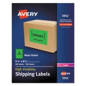 Avery® High-Visibility Permanent Laser ID Labels, 5.5 x 8.5, Neon Green, 200/Box Item: AVE5952