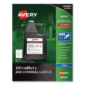 Avery® UltraDuty GHS Chemical Waterproof and UV Resistant Labels, 4 x 4, White, 4/Sheet, 50 Sheets/Pack Item: AVE60524