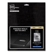 Avery® PermaTrack Metallic Asset Tag Labels, Laser Printers, 0.75 x 2, Metallic Silver, 30/Sheet, 8 Sheets/Pack Item: AVE61524