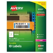 Avery® Durable Permanent ID Labels with TrueBlock Technology, Laser Printers, 3.25 x 8.38, White, 3/Sheet, 50 Sheets/Pack Item: AVE61531