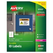 Avery® Durable Permanent ID Labels with TrueBlock Technology, Laser Printers, 3.5 x 5, White, 4/Sheet, 50 Sheets/Pack Item: AVE61532