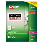 Avery® Durable Permanent ID Labels with TrueBlock Technology, Laser Printers, 5 x 8.13, White, 2/Sheet, 50 Sheets/Pack Item: AVE6579