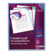 Avery® Corner Lock Document Sleeves, Letter Size, Assorted Colors, 6/Pack Item: AVE72262