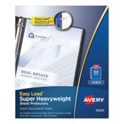 Avery® Top-Load Poly Sheet Protectors, Super Heavy Gauge, Letter, Nonglare, 50/Box Item: AVE74131