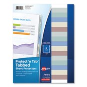 Avery® Protect 'n Tab Top-Load Clear Sheet Protectors w/Five Tabs, Letter Item: AVE74160