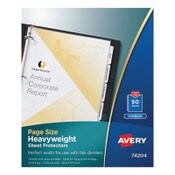 Avery® Top-Load Poly Three-Hole Sheet Protectors, Non-Glare, Letter, 50/Box Item: AVE74204