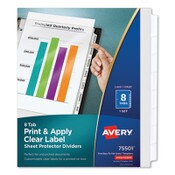 Avery® Print and Apply Index Maker Clear Label Sheet Protector Dividers with White Tabs, 8-Tab, 11 x 8.5, Clear, 1 Set Item: AVE75501