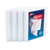 Avery® Heavy-Duty Non Stick View Binder with DuraHinge and Slant Rings, 3 Rings, 0.5" Capacity, 11 x 8.5, White, 4/Pack Item: AVE79709
