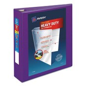 Avery® Heavy-Duty View Binder with DuraHinge and One Touch EZD Rings, 3 Rings, 2" Capacity, 11 x 8.5, Purple Item: AVE79777