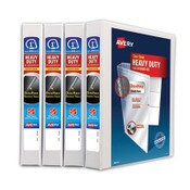 Avery® Heavy-Duty Non Stick View Binder with DuraHinge and Slant Rings, 3 Rings, 1" Capacity, 11 x 8.5, White, 4/Pack Item: AVE79780