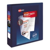Avery® Heavy-Duty View Binder with DuraHinge and One Touch EZD Rings, 3 Rings, 2" Capacity, 11 x 8.5, Navy Blue Item: AVE79802
