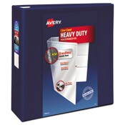 Avery® Heavy-Duty View Binder with DuraHinge and Locking One Touch EZD Rings, 3 Rings, 4" Capacity, 11 x 8.5, Navy Blue Item: AVE79804