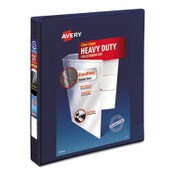Avery® Heavy-Duty View Binder with DuraHinge and One Touch EZD Rings, 3 Rings, 1" Capacity, 11 x 8.5, Navy Blue Item: AVE79809