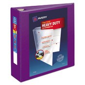Avery® Heavy-Duty View Binder with DuraHinge and Locking One Touch EZD Rings, 3 Rings, 3" Capacity, 11 x 8.5, Purple Item: AVE79810