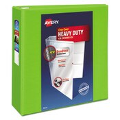 Avery® Heavy-Duty View Binder with DuraHinge and Locking One Touch EZD Rings, 3 Rings, 4" Capacity, 11 x 8.5, Chartreuse Item: AVE79812
