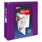 Avery® Heavy-Duty View Binder with DuraHinge and Locking One Touch EZD Rings, 3 Rings, 4" Capacity, 11 x 8.5, Purple Item: AVE79813