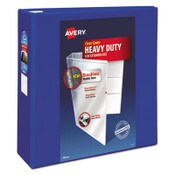 Avery® Heavy-Duty View Binder with DuraHinge and Locking One Touch EZD Rings, 3 Rings, 4" Capacity, 11 x 8.5, Pacific Blue Item: AVE79814