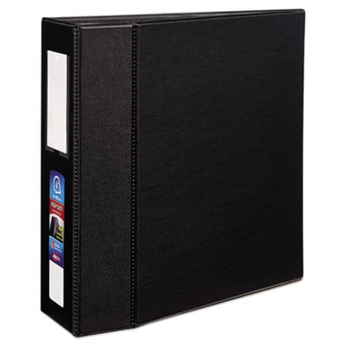 Avery® Heavy-Duty Non-View Binder with DuraHinge, Three Locking One Touch EZD Rings and Spine Label, 4" Capacity, 11 x 8.5, Black Item: AVE79994