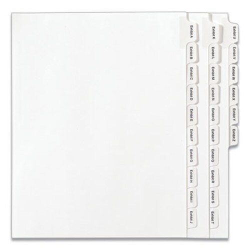Avery® Preprinted Legal Exhibit Side Tab Index Dividers, Allstate Style, 26-Tab, Exhibit A to Exhibit Z, 11 x 8.5, White, 1 Set Item: AVE82105