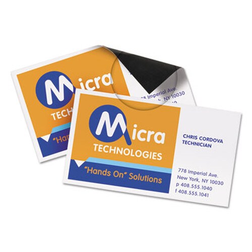 Avery® Magnetic Business Cards, Inkjet, 2 x 3.5, White, 30 Cards, 10 Cards/Sheet, 3 Sheets/Pack Item: AVE8374