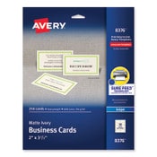 Avery® Printable Microperforated Business Cards w/Sure Feed Technology, Inkjet, 2 x 3.5, Ivory, 250 Cards, 10/Sheet, 25 Sheets/Pack Item: AVE8376