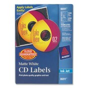 Avery® Inkjet CD Labels, Matte White, 100/Pack Item: AVE8691
