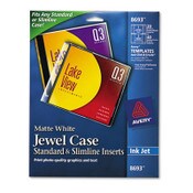 Avery® Inkjet CD/DVD Jewel Case Inserts, Matte White, 20/Pack Item: AVE8693