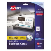 Avery® True Print Clean Edge Business Cards, Inkjet, 2 x 3.5, White, 200 Cards, 10 Cards/Sheet, 20 Sheets/Pack Item: AVE8871