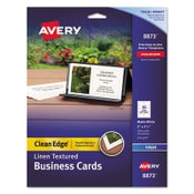 Avery® Linen Texture True Print Business Cards, Inkjet, 2 x 3.5, White, 200 Cards, 10 Cards/Sheet, 20 Sheets/Pack Item: AVE8873