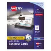 Avery® True Print Clean Edge Business Cards, Inkjet, 2 x 3.5, White, 400 Cards, 10 Cards/Sheet, 40 Sheets/Box Item: AVE8877