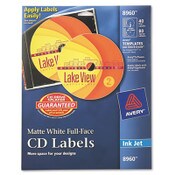 Avery® Inkjet Full-Face CD Labels, Matte White, 40/Pack Item: AVE8960