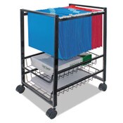 Advantus Mobile File Cart with Sliding Baskets, Metal, 2 Drawers, 1 Bin, 12.88" x 15" x 21.13", Black Item: AVT34075