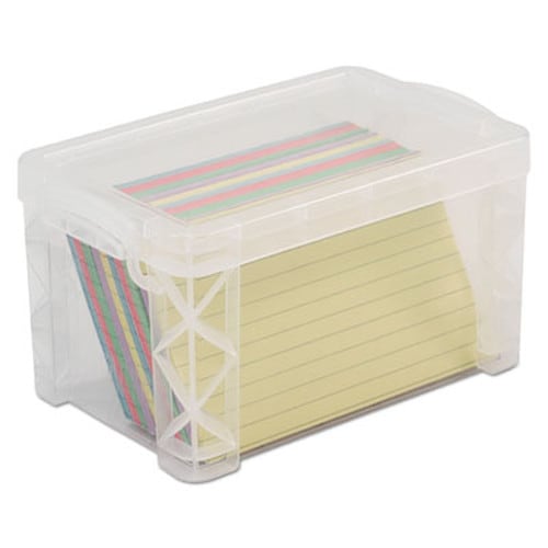 Advantus Super Stacker Storage Boxes, Holds 400 3 x 5 Cards, 6.25 x 3.88 x 3.5, Plastic, Clear Item: AVT40307