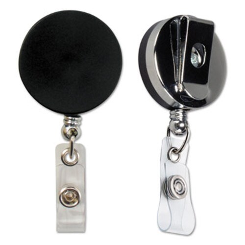SICURIX® Heavy Duty ID Card Reel, 30" Extension, Black/Chrome Item: BAU68814
