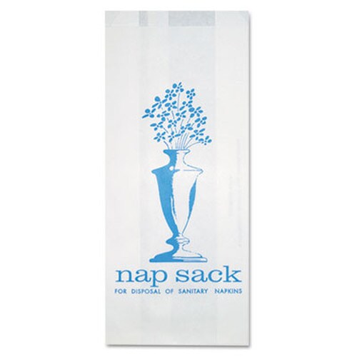 Bagcraft Nap Sack Sanitary Disposal Bags, 4" x 2" x 9", White, 1,000/Carton Item: BGC300314