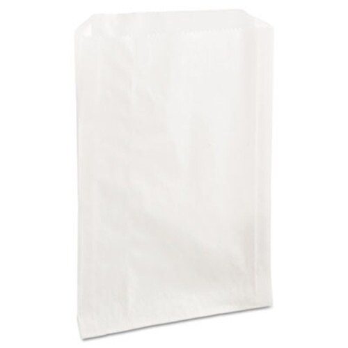 Bagcraft Grease-Resistant Single-Serve Bags, 6.5" x 1" x 8", White, 2,000/Carton Item: BGC300422