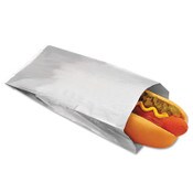 Bagcraft Foil Single-Serve Bags, Unlabeled Hot Dog, 3.5" x 1.5" x 8.5", Silver, 1,000/Carton Item: BGC300456