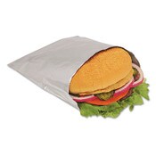 Bagcraft Foil Single-Serve Bags, Unlabeled Burger, 6" x 0.75" x 6.5", Silver, 1,000/Carton Item: BGC300533