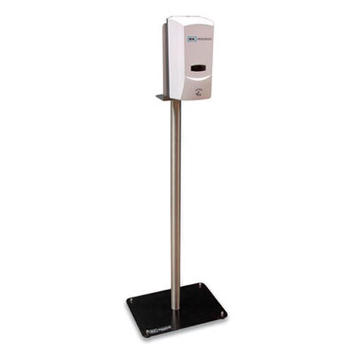 BK Resources Hand Sanitizer Stand with Hands Free Dispenser, 1,000 mL, 12 x 16 x 51, Silver/White/Black Item: BKEBKSSPC10D