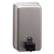 Bobrick ClassicSeries Surface-Mounted Soap Dispenser, 40 oz, 4.75 x 3.5 x 8.13, Stainless Steel Item: BOB2111