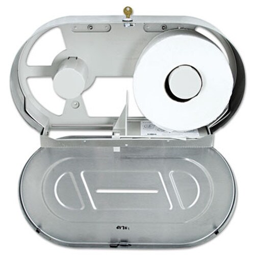 Bobrick Toilet Tissue 2 Roll Dispenser, Jumbo, 20.81 x 5.31 x 11.38, Satin-Finish Stainless Steel Item: BOB2892