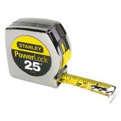 Stanley® Powerlock II Power Return Rule, 1" x 25 ft, Chrome/Yellow Item: BOS33425