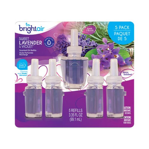 BRIGHT Air® Electric Scented Oil Air Freshener Refill, Sweet Lavender and Violet, 0.67 oz Bottle, 5/Pack, 6 Pack/Carton Item: BRI900670CT