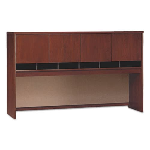 Bush® Series C Collection 4 Door 72W Hutch, Box 1 of 2, 71.13w x 15.38d x 43.13h, Hansen Cherry/Graphite Gray Item: BSHWC24477A1
